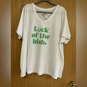 Lane Bryant White V-Neck Tee